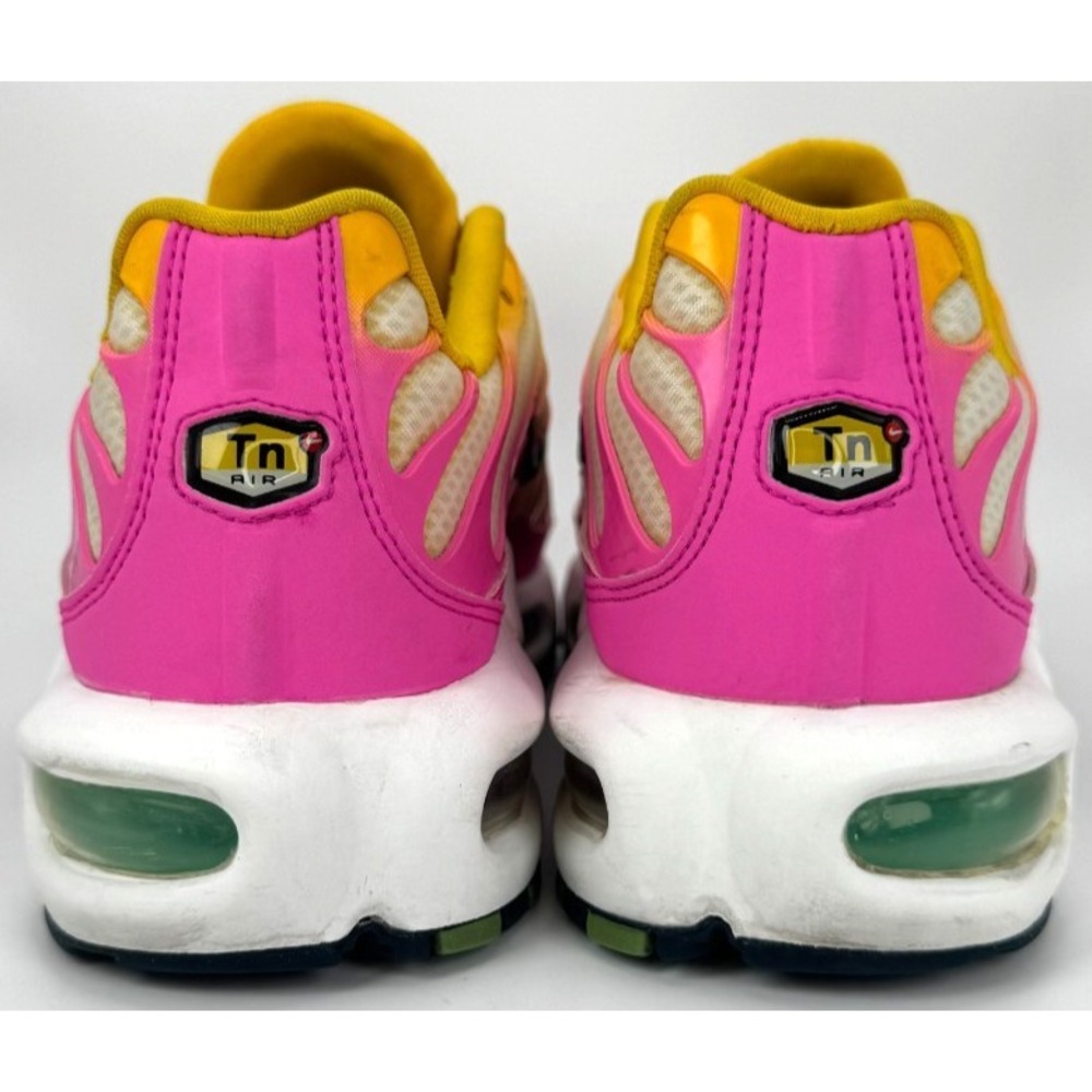 Nike Air Max Plus TN Pink Yellow White Running Shoes Womens Size 7 CJ9922-100 - Picture 4 of 8